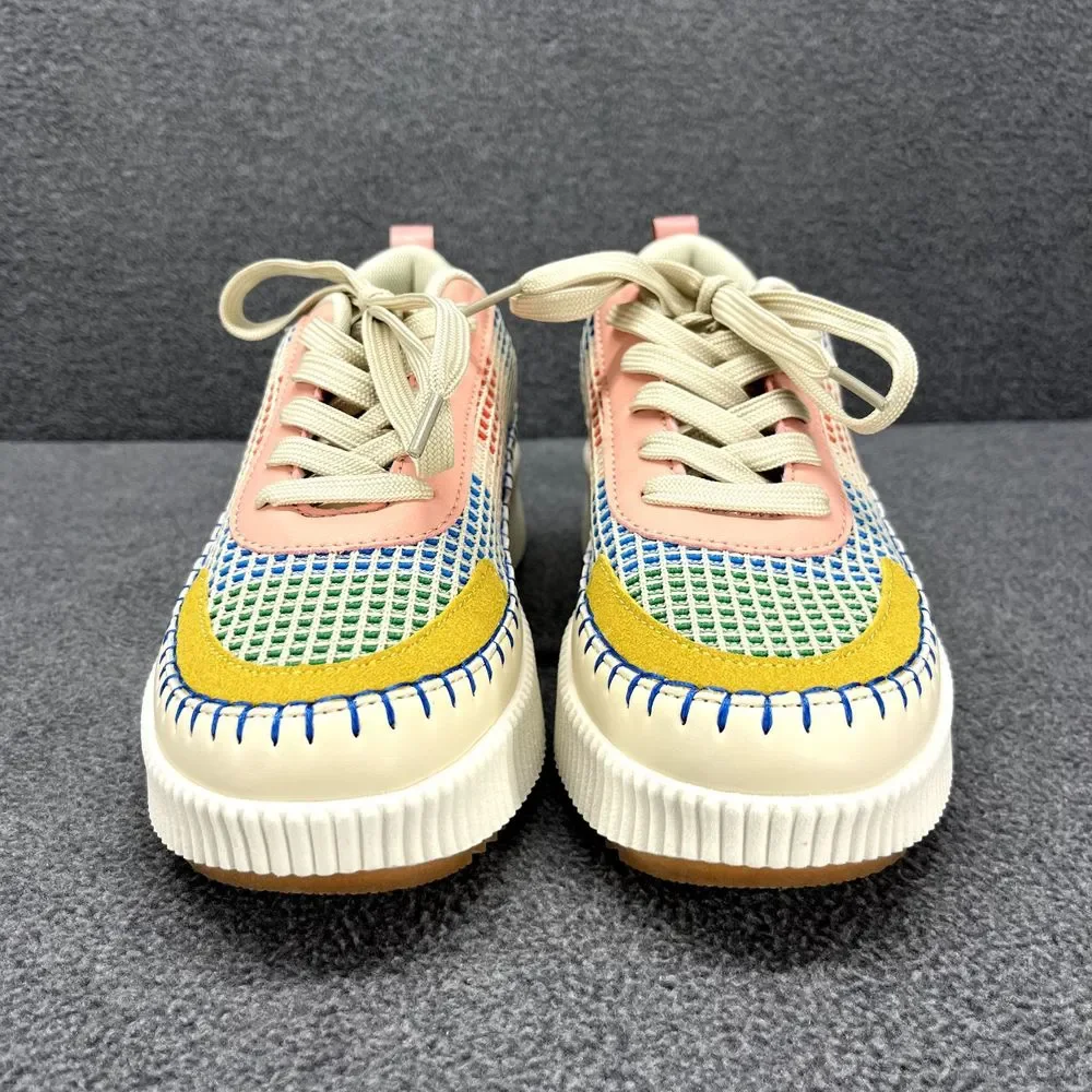 Nicole Miller Shoes Womens‎ 7 Beige Brita Mixed Woven sneaker